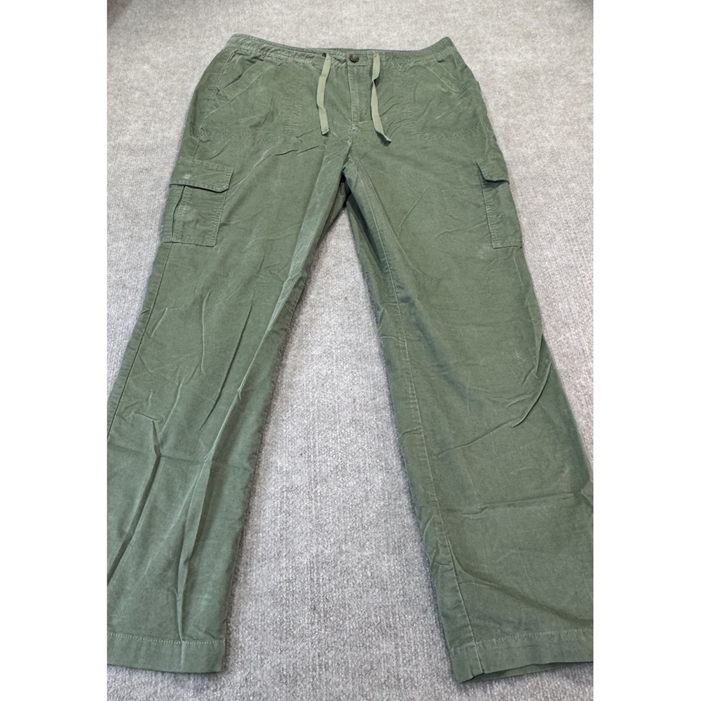 L.L. Bean 16 Women Corduroy Cargo Pants Straight Leg Utility Gorp Granola